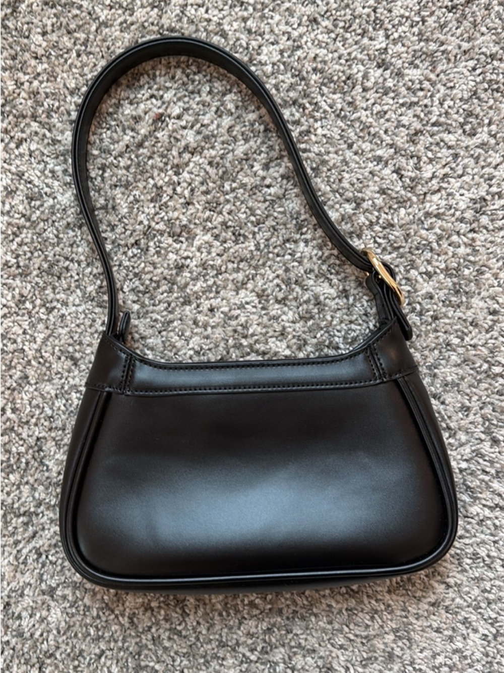Classic Black Shoulder Bag - Women's Elegant Leather Handbag